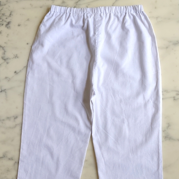 NWOT. Linen White High-Waisted Cropped Pant. - Picture 4 of 7